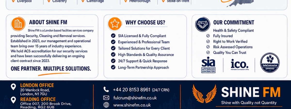 Shine FM Company Flyer Page 4 - About & Contact